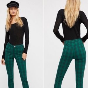 free people plaid skinny pants